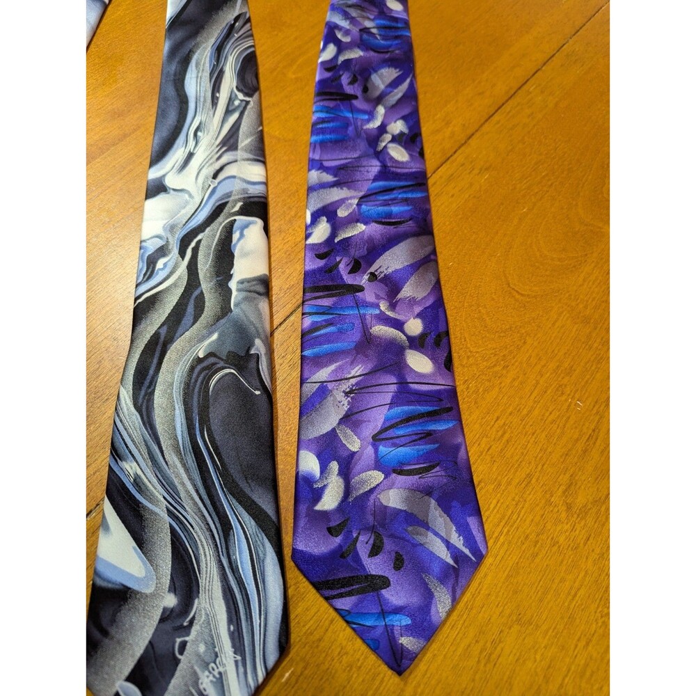 Lot of 2 J. Garcia Silk Ties Urban Cat Ghost & Banyan Trees II Jerry Garcia Art